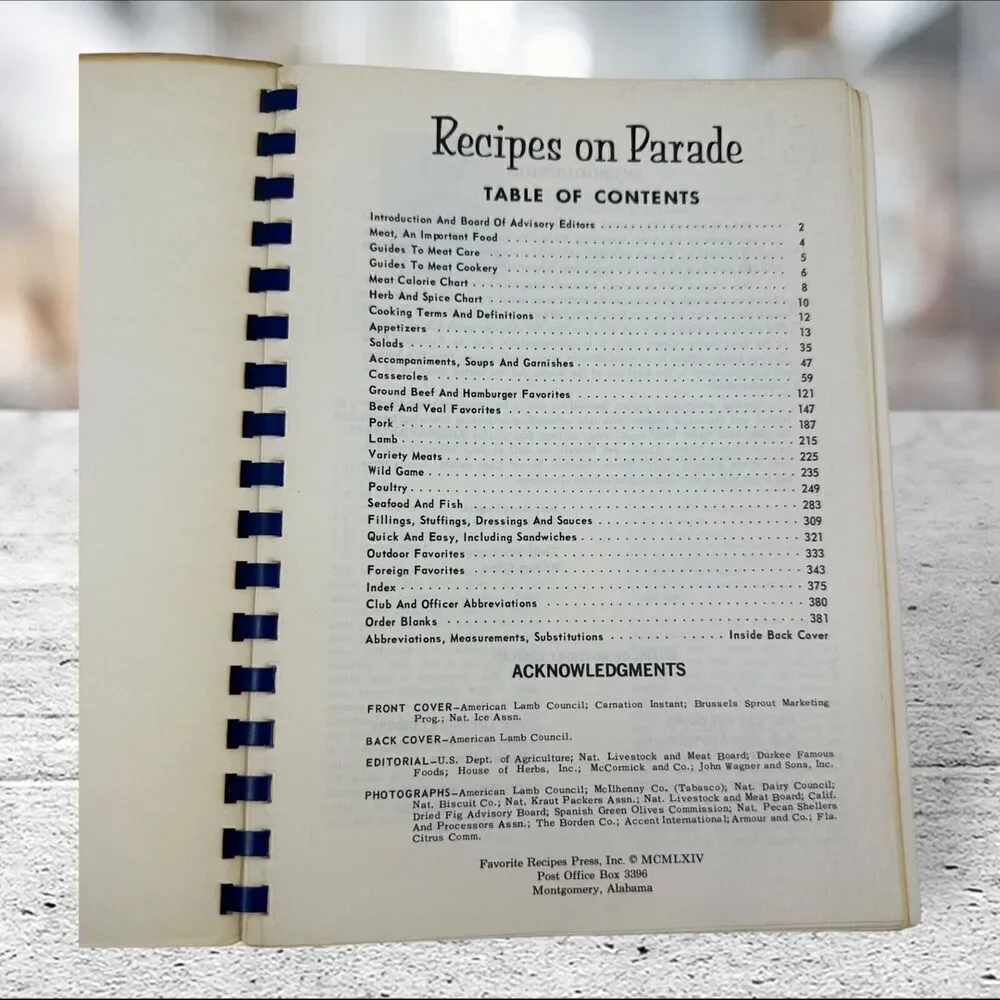 COOK BOOK 1964 meats
